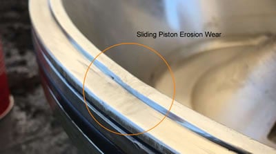 Sliding Piston Lip Erosion