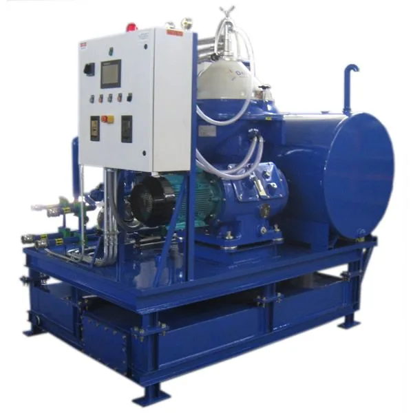 Alfa Laval WHPX 510 three-phase self-cleaning disc stack centrifuge used in the large-scale diesel purification system