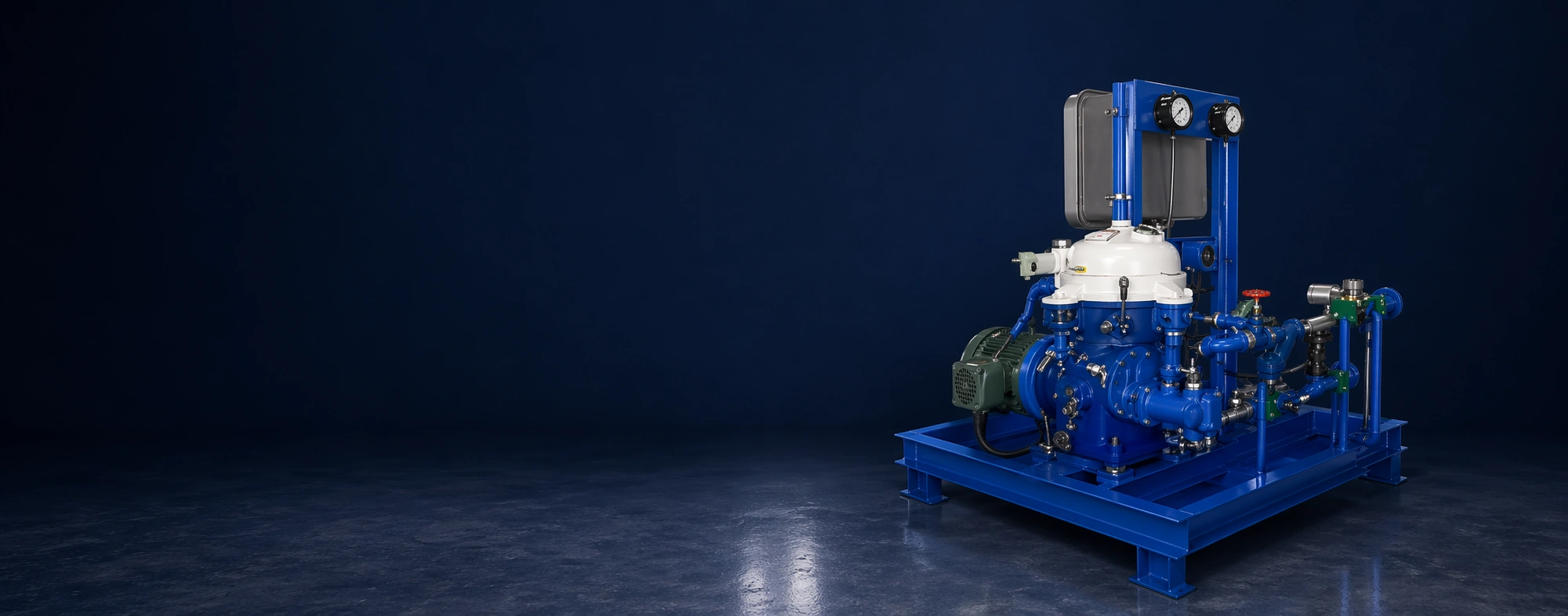 Alfa Laval MAB 104 centrifuge, supplied by Dolphin as the DMB-007 manual-clean disc stack system