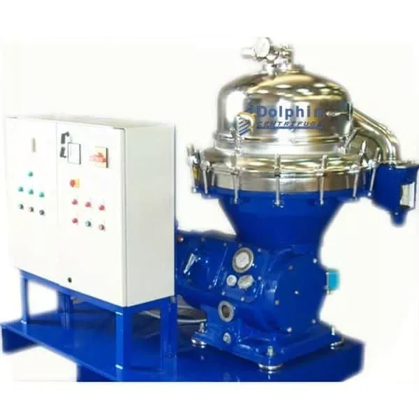 Alfa Laval BRPX 313 stainless steel beer clarification disc centrifuge, remanufactured and skid-mounted by Dolphin Centrifuge