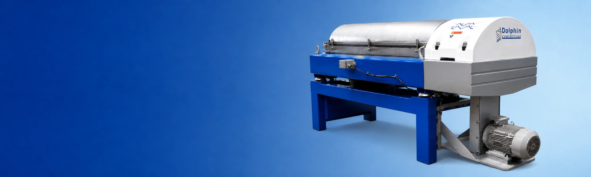 Alfa Laval NX-418 decanter centrifuge with Dolphin Centrifuge branding