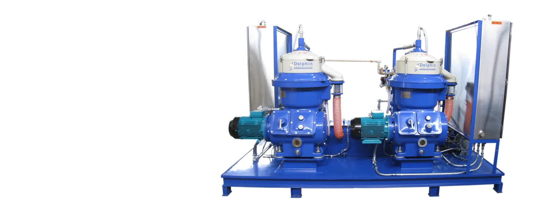 Dolphin duplex Class 1 Div 2 diesel centrifuge module built on remanufactured Alfa Laval MOPX 207 separators