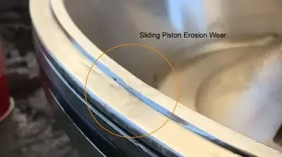 Sliding Piston Lip Erosion