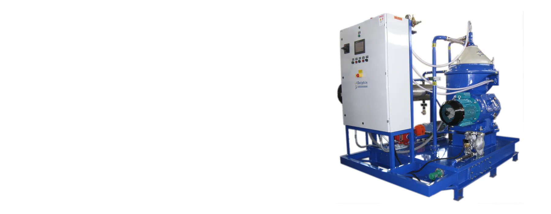 Dolphin fuel oil centrifuge module built on a remanufactured Alfa Laval MOPX 210 separator